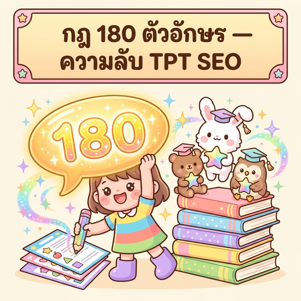 กฎ 180 ตัวอักษร — ความลับ TPT SEO