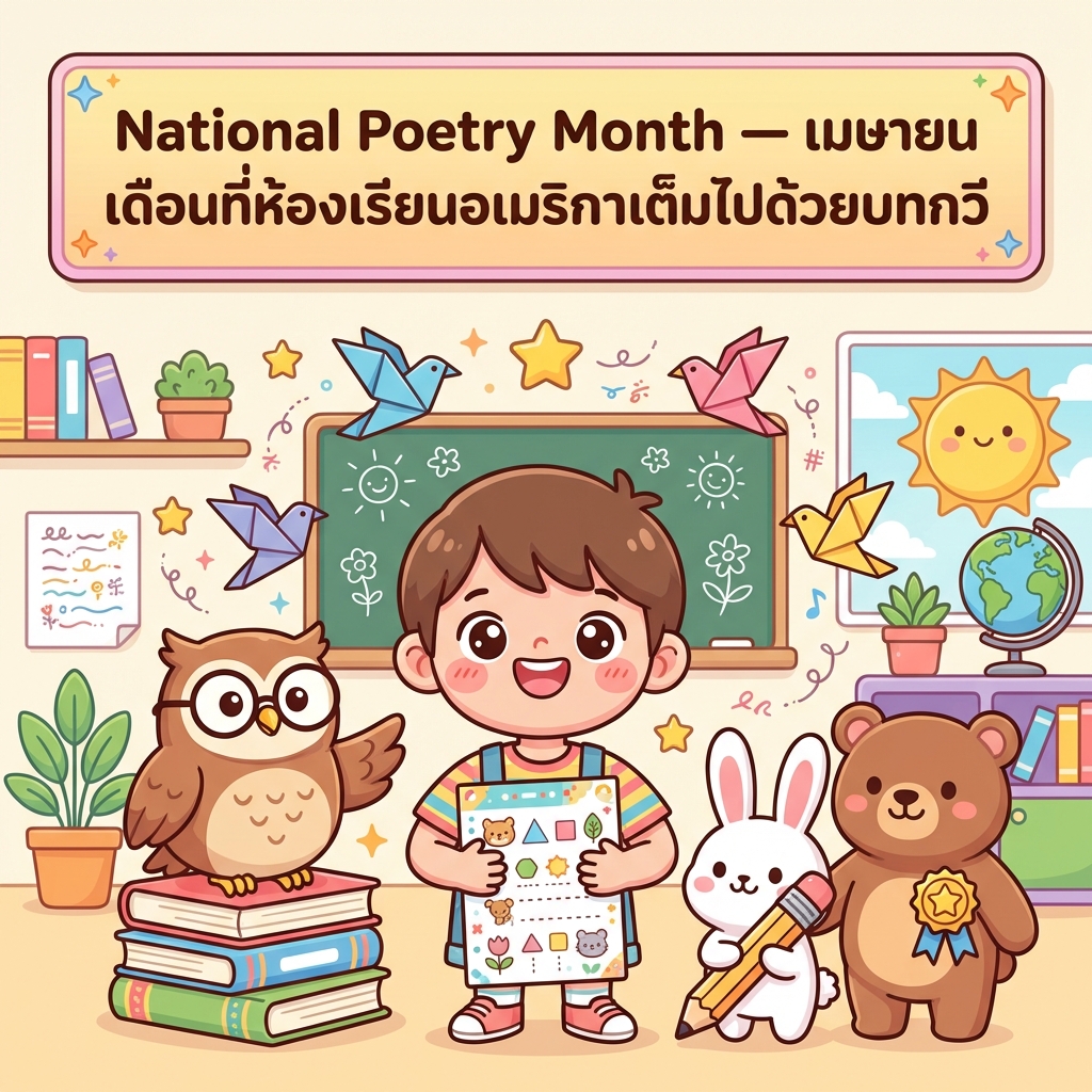 National Poetry Month — เมษายน เดือนที่ห้องเรียนอเมริกาเต็มไปด้วยบทกวี