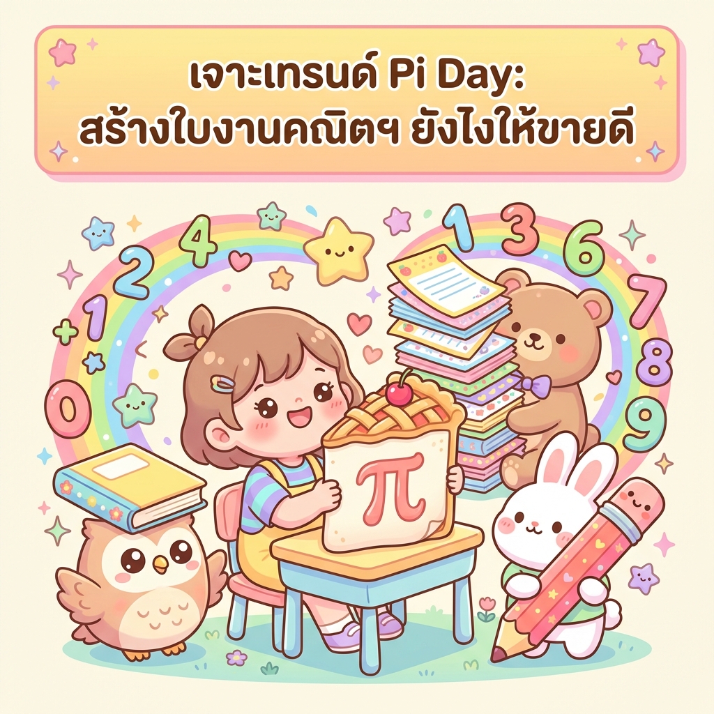 เจาะเทรนด์ Pi Day: สร้างใบงานคณิตฯ ยังไงให้ขายดี